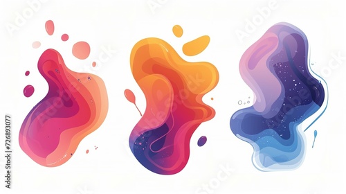 Fluid blob organic shapes vector abstract design. Abstract forms for paint liquid silhouette drop in modern style