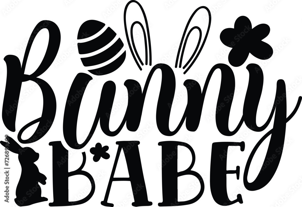 Obraz premium Easter Bunny Rabbit svg design Face Funny Easter Day Women Girls