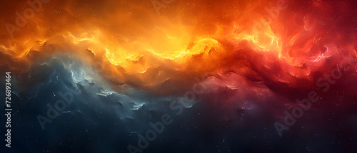 Painting of a Red, Orange, and Blue Cloud