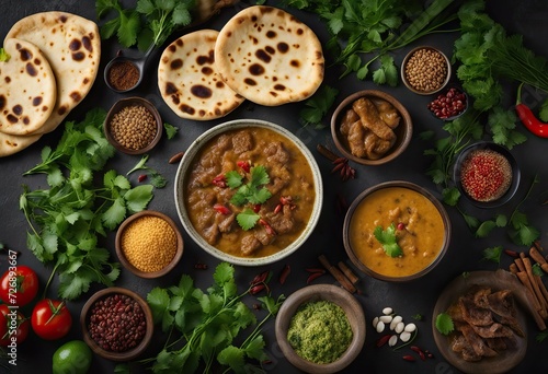green haleem View naan HerbsBangladeshi Top Beef Haleem Spices backgroundHaleem