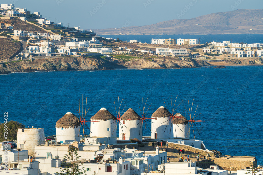 Famous windmills of Mykonos island, Greece