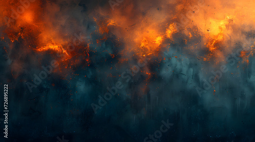 Tableau sur toile Massive Fire Engulfs the Sky
