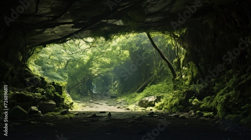 Green ecosystem above the tunnel highway © venusvi