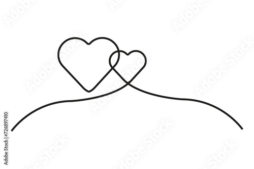 Line heart background art style vector
