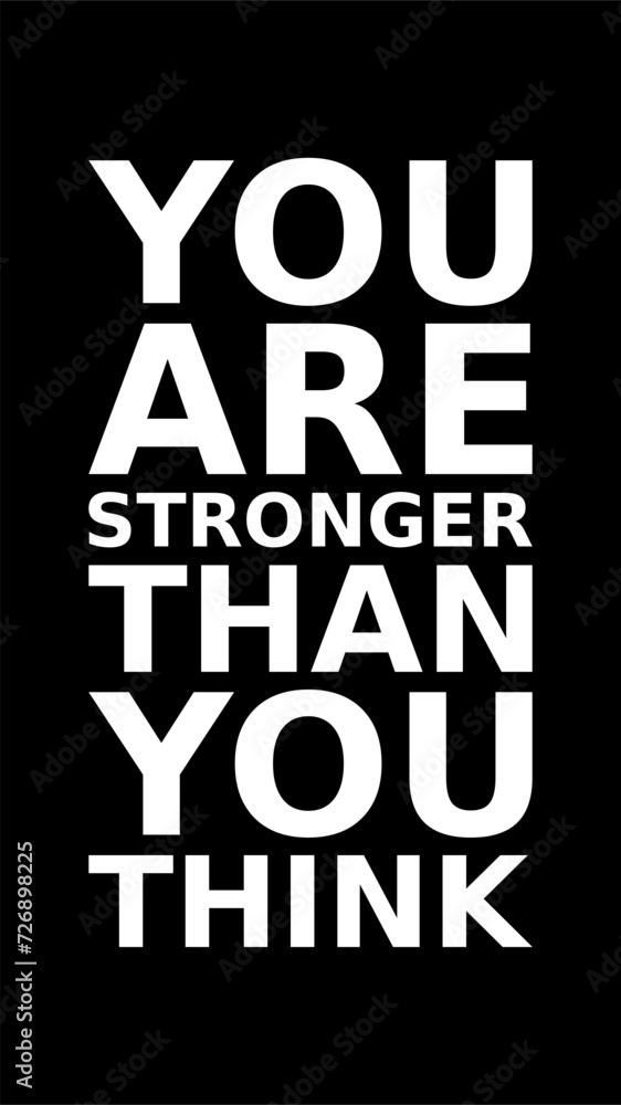 you are stronger than you think simple typography with black background