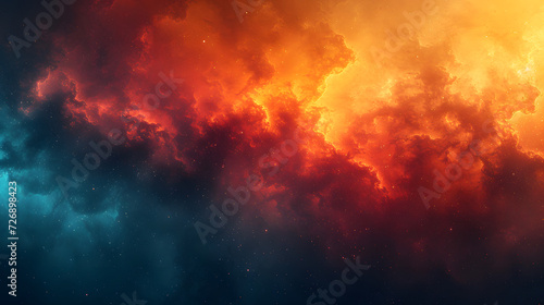 Colorful Sky With Clouds and Stars