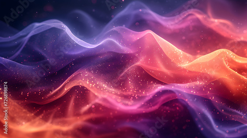 Colorful Background With Waves and Stars