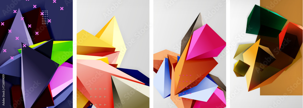 Trendy low poly 3d triangle shapes and other geometric elements background designs for wallpaper, business card, cover, poster, banner, brochure, header, website Trendy low poly 3d triangle shapes and other geometric elements background designs for wallpaper, business card, cover, poster, banner, brochure, header, website
