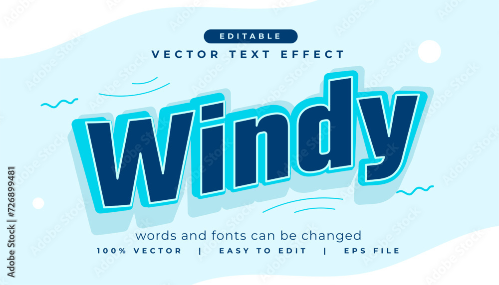 stylish windy title editable text effect style