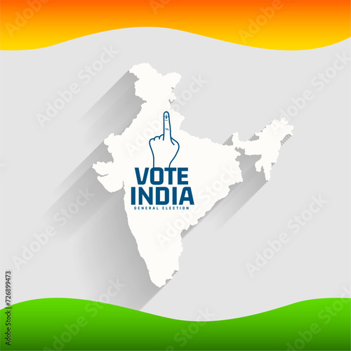 vote for indian general election background with india map design