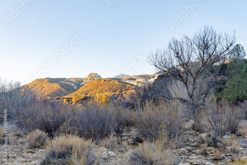 Sespe Wilderness  Ojai California  Bright Sun  Sunset  Mountain Ridges