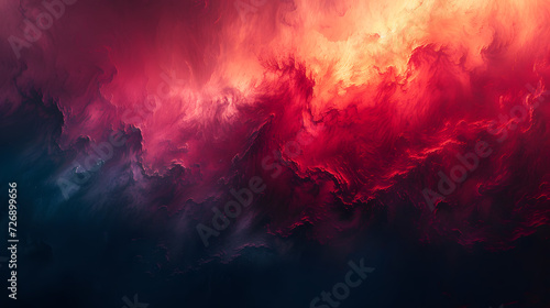 Vibrant Red and Blue Smoke Cloud © Daniel
