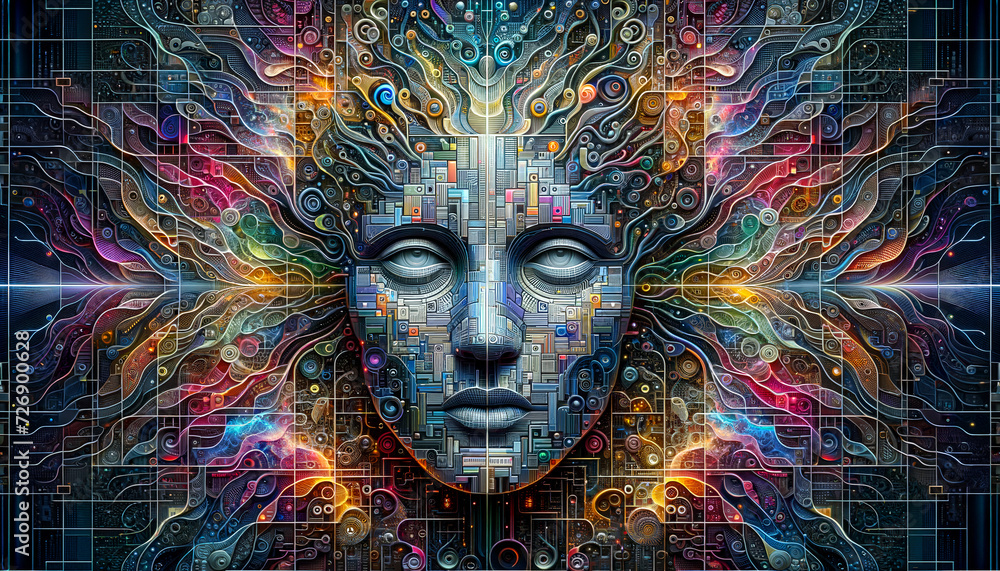 Future Face: Maximalist Fusion of Technology and Art Future Face: Maximalist Fusion of Technology and Art