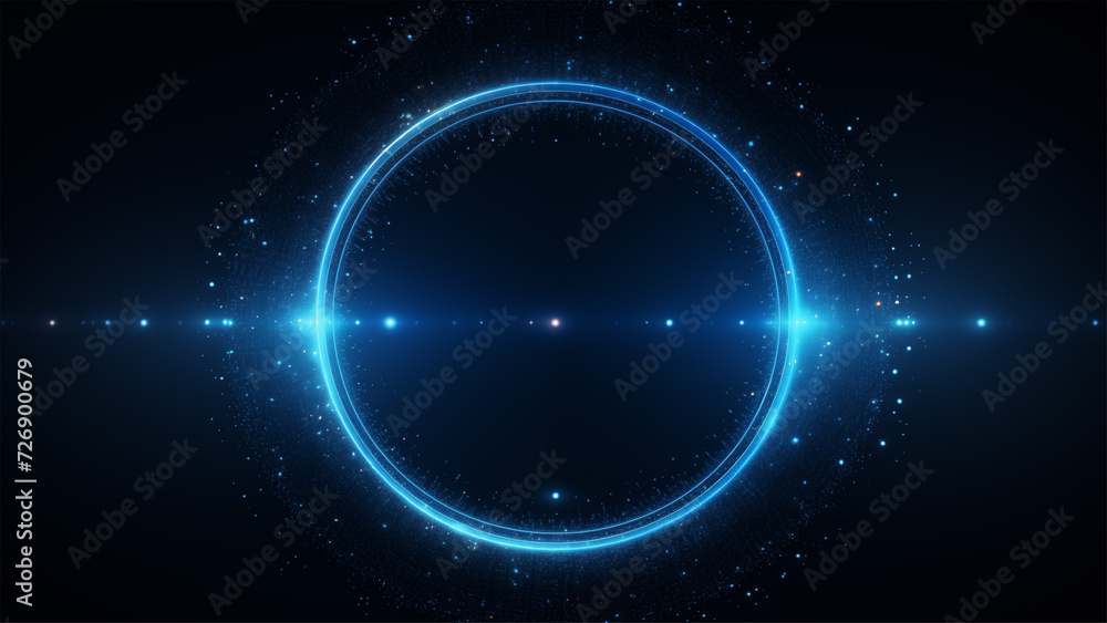 abstract circle dark blue tech particles background abstract circle dark blue tech particles background