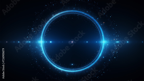 abstract circle dark blue tech particles background