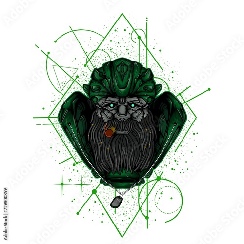 Obraz na plátně Autobots Hound illustration, robot design artwork