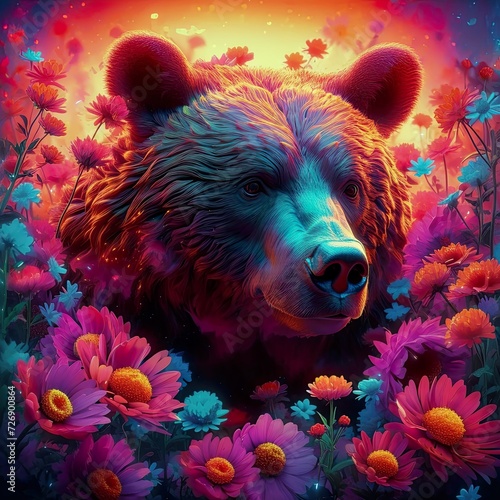 Magic Bear With Flowers Multicolor