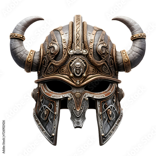 Artistic Style Viking Warrior Helmet Ancient War Helmet No Background photo