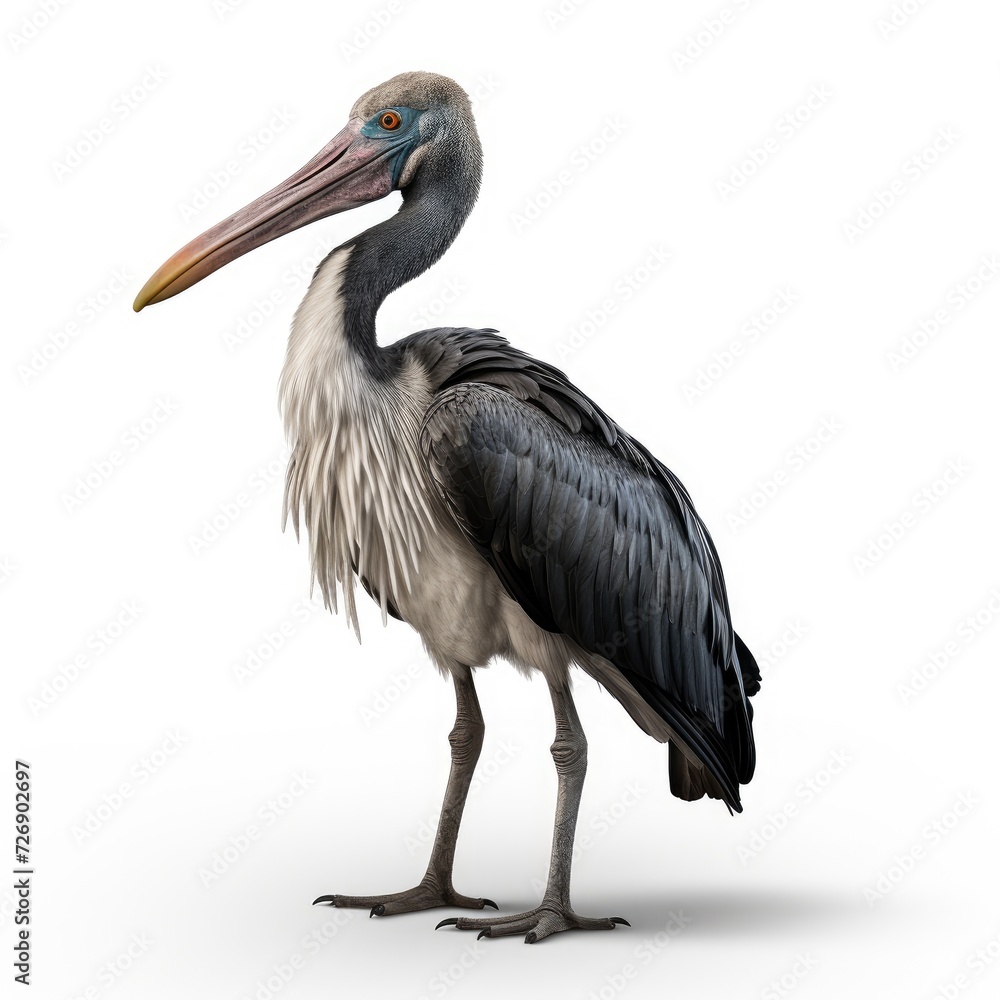 Photo of Marabou Stork bird isolated on white background Photo of Marabou Stork bird isolated on white background