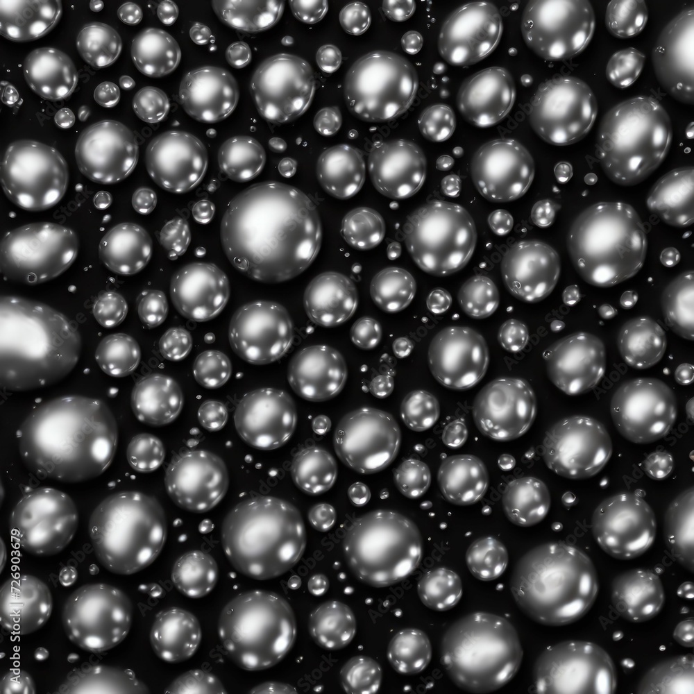 Background of black iridescent smooth balls