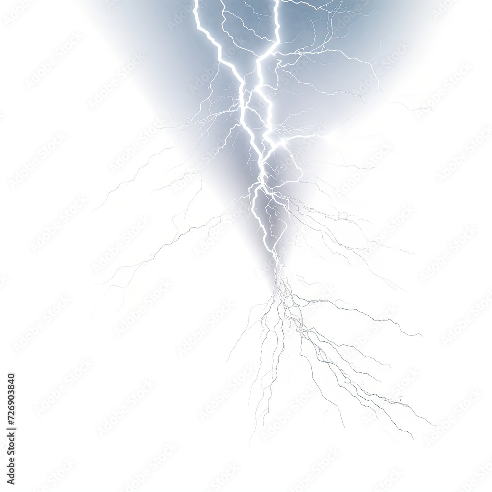 Photo of lightening bolt isolated on white background