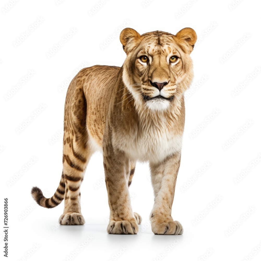 Photo of liger isolated on white background Photo of liger isolated on white background