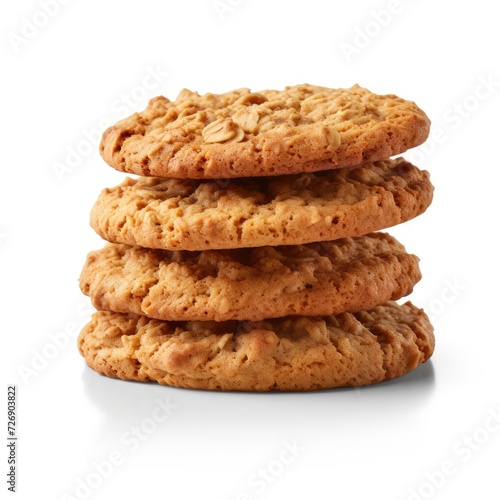 Photo of oats cookies isolated on white background
