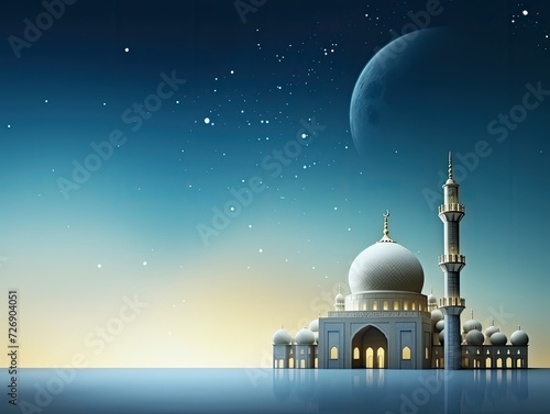 Islamic Holy Fasting Month Ramadan Kareem Background with islamic decorations © Ai Expert