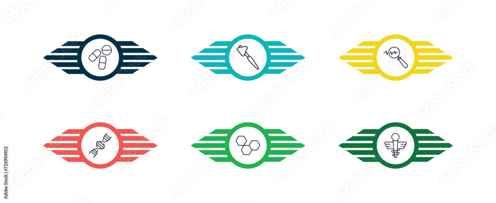 outline icons collection with infographic template. linear icons from ...