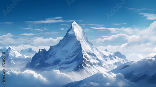 Mountain peak illustration  mountain aerial photography PPT background illustration