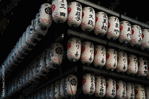 Japanese Temple and Traditional Lanterns 