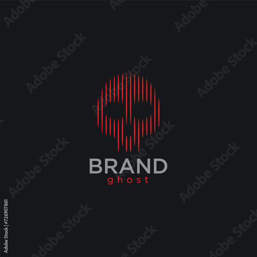Skull Blood Lines Logo design vector 