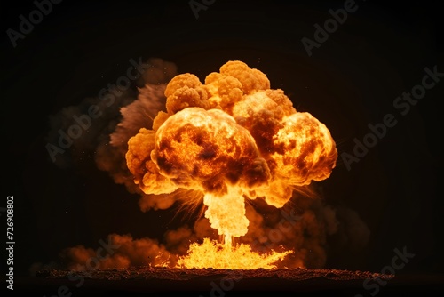 Feuerkraft: Explosion auf schwarzem Hintergrund