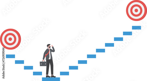 Financial goals, long term and short term. intermediate goals. basis of a holistic financial plan. Financial risk management. Businessmen are deciding short term and long term business goals.

