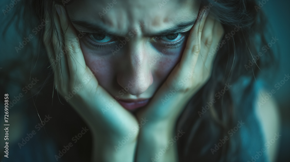 Distressed young woman with a troubled expression. Distressed young woman with a troubled expression.