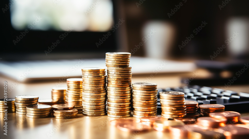 photo hand holding growth arrow with coins Generated by AI photo hand holding growth arrow with coins Generated by AI