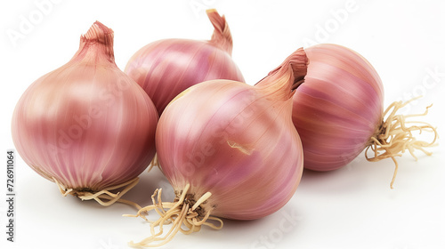 Wallpaper Mural Fresh shallots with roots on white background. Torontodigital.ca