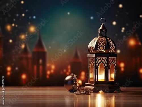 Ramadan Kareem Fasting Month background with lantern 
