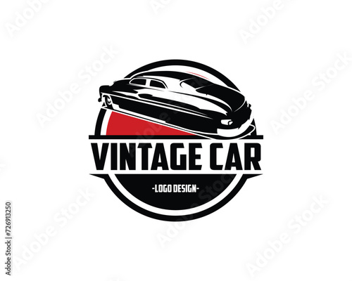 1949 mercury coupe obsolete car logo. isolated with display of logo, badge, emblem, icon, design sticker, t-shirt. available in eps 10