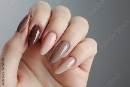 Elegant Taupe Nail Polish Manicure