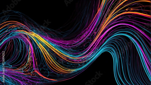 A 3D neon lights abstract