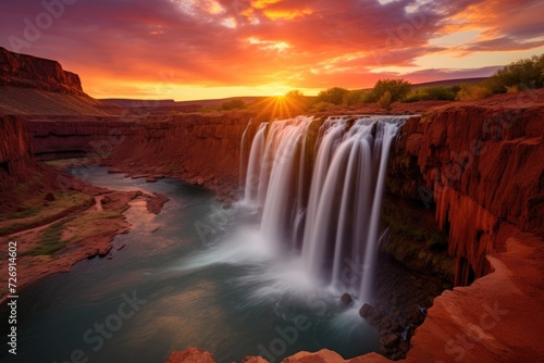 waterfalls sunset © Tomi adi kartika