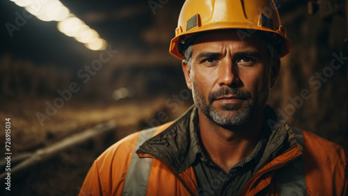 Male Mine worker at work portrait photo