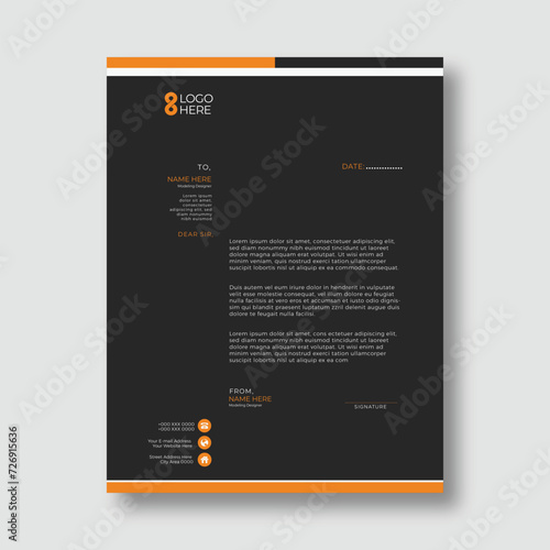 corporate modern letterhead design template with yellow, blue, green and red color. creative modern letter head design template for your project. letterhead, letter head