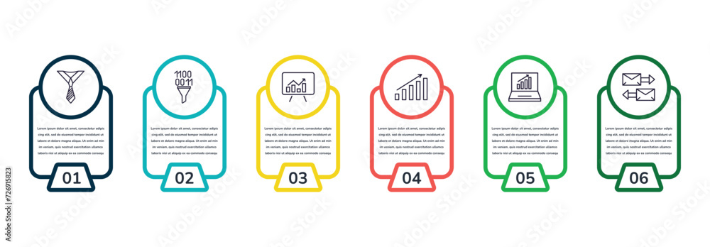 outline icons collection with infographic template. linear icons from ...