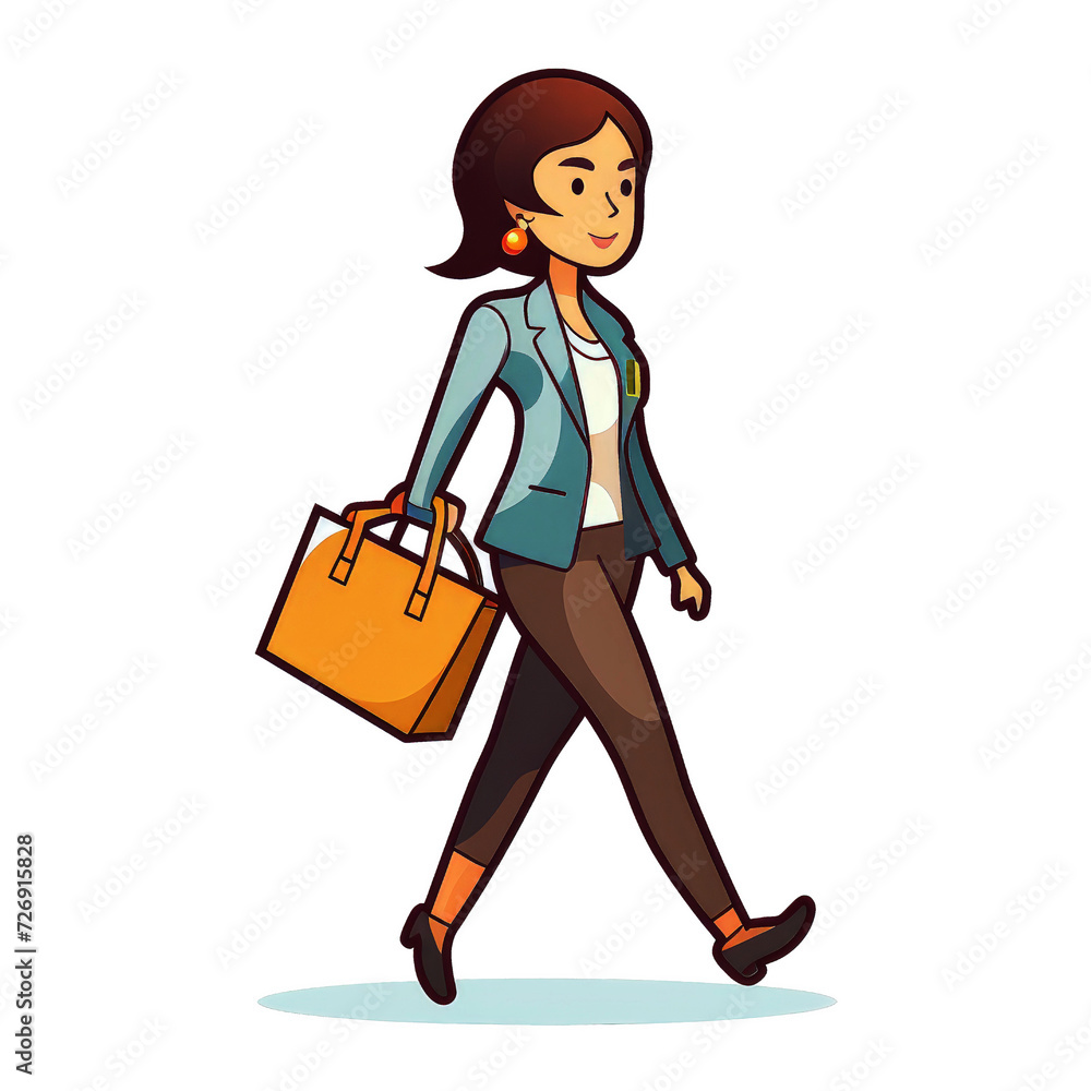 Career woman in a hurry. Business woman go to office Career woman in a hurry. Business woman go to office