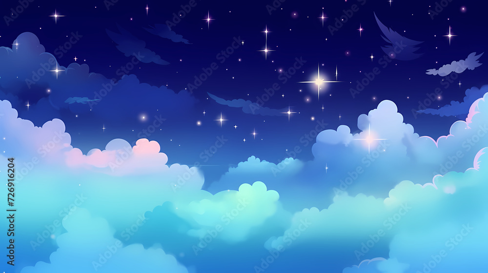 Sparkling starry night sky background