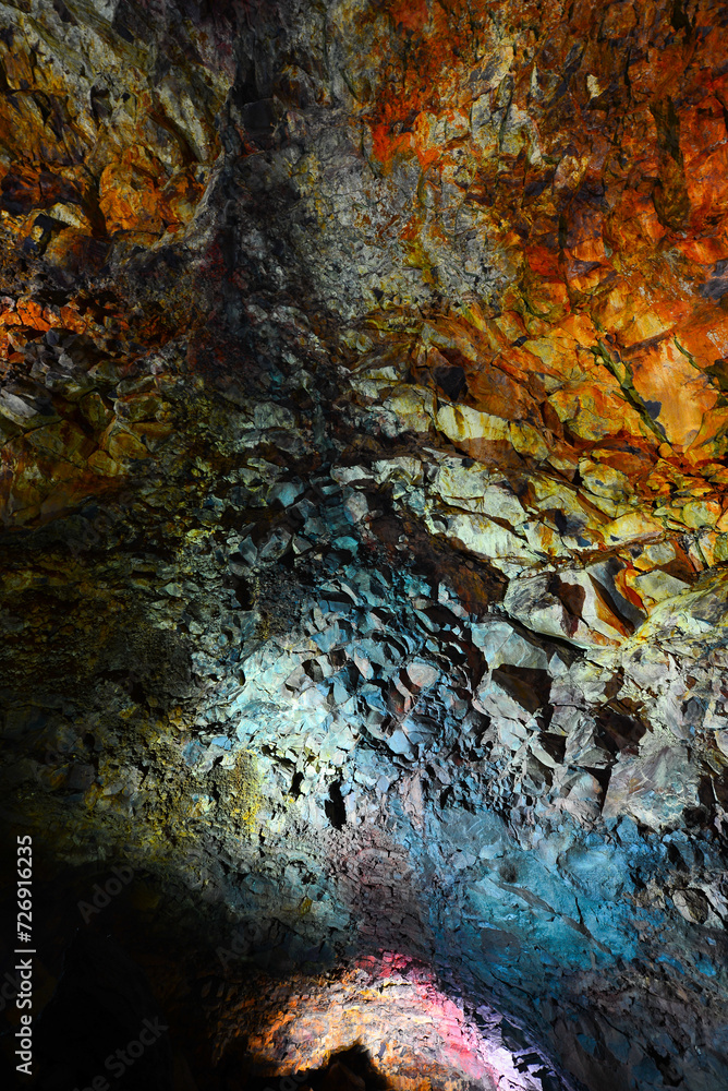 Inside the colorful Thríhnúkagígur volcano caldera, Iceland. Inside the colorful Thríhnúkagígur volcano caldera, Iceland.