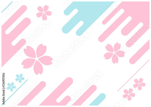 メンフィス幾何学の春の桜背景2