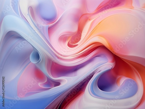 Abstract drawing of colorful liquid that is swirling in a shape